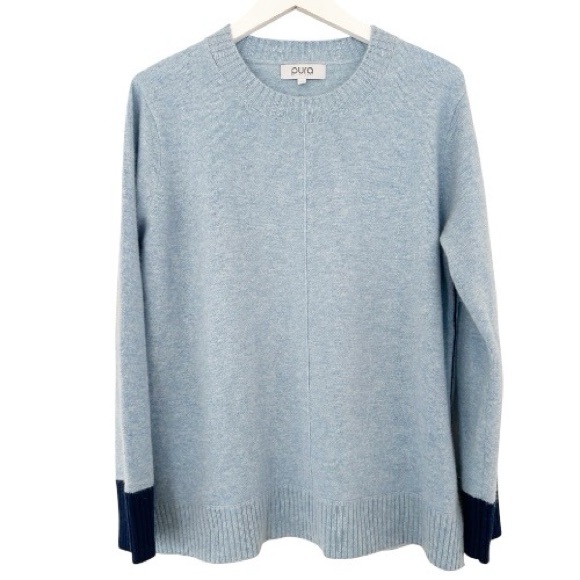 Pura Cashmere • Cashmere Contrast Crew - Picture 2 of 12